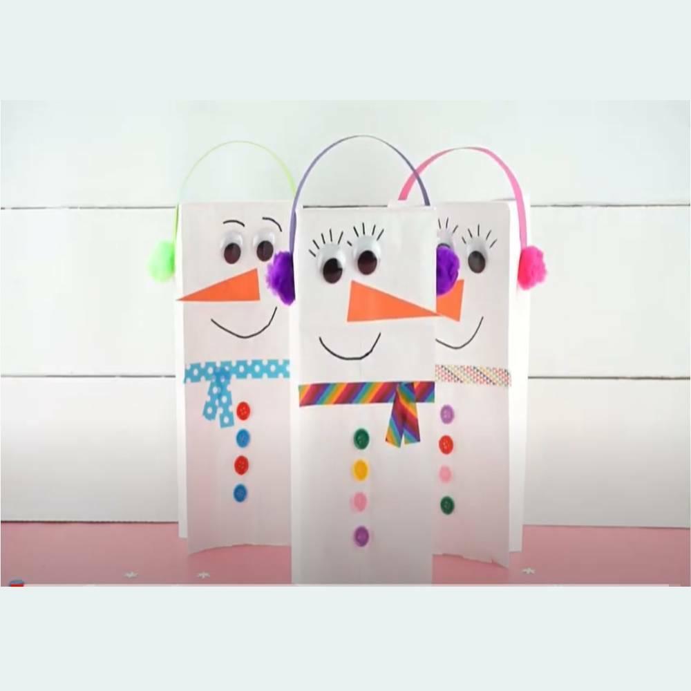 DIY Paper Bag Snowman  34764