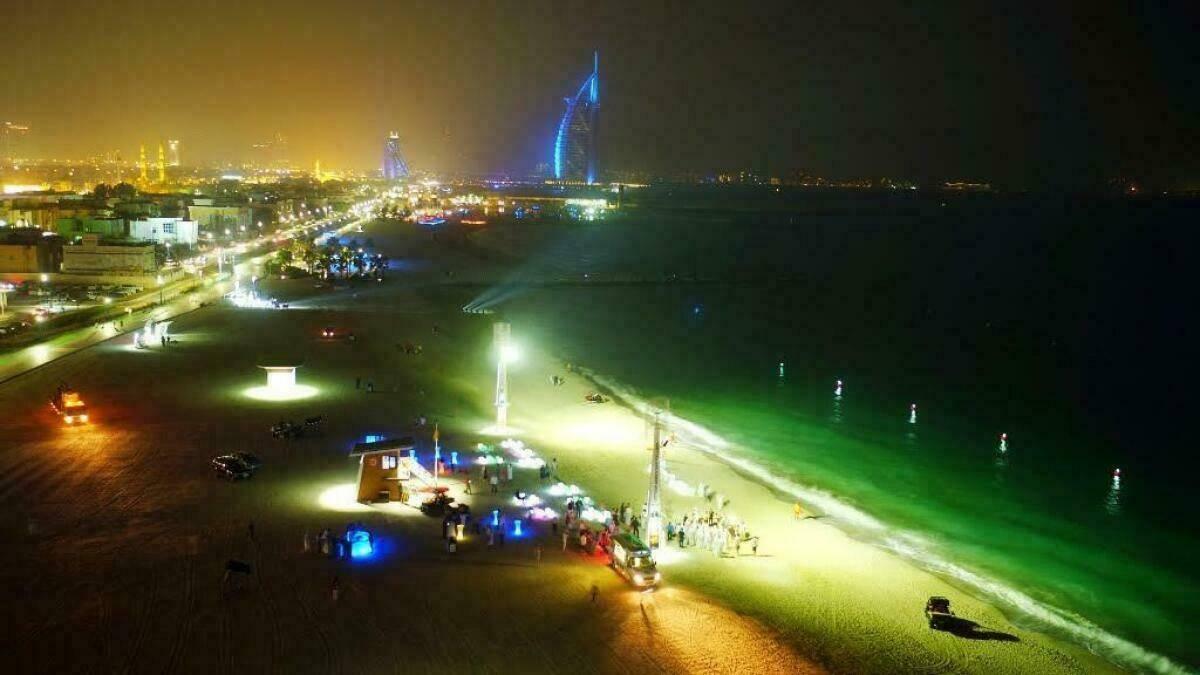 Night Swimming in Dubai Public Beach35882